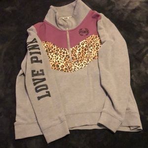 Victoria secret love pink half zip pullover